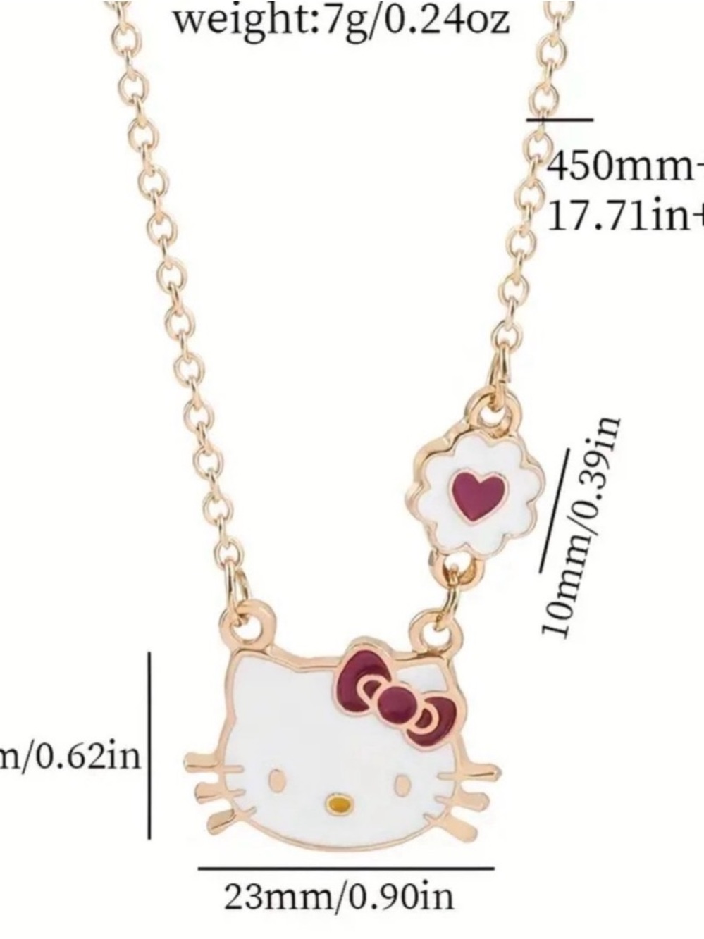 Hello Kitty White and Pink Gold-Tone Necklace & Earrings Set - Picture 2 of 3